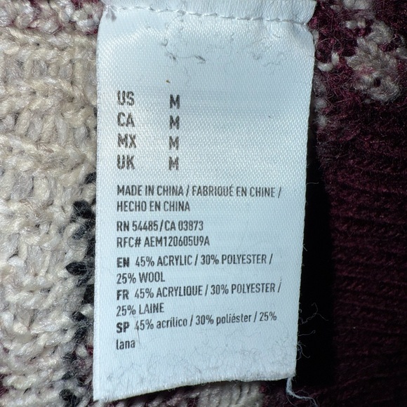 American Eagle Outfitters Size Medium Wool Blend Native American Aztec Sweater - Picture 9 of 9